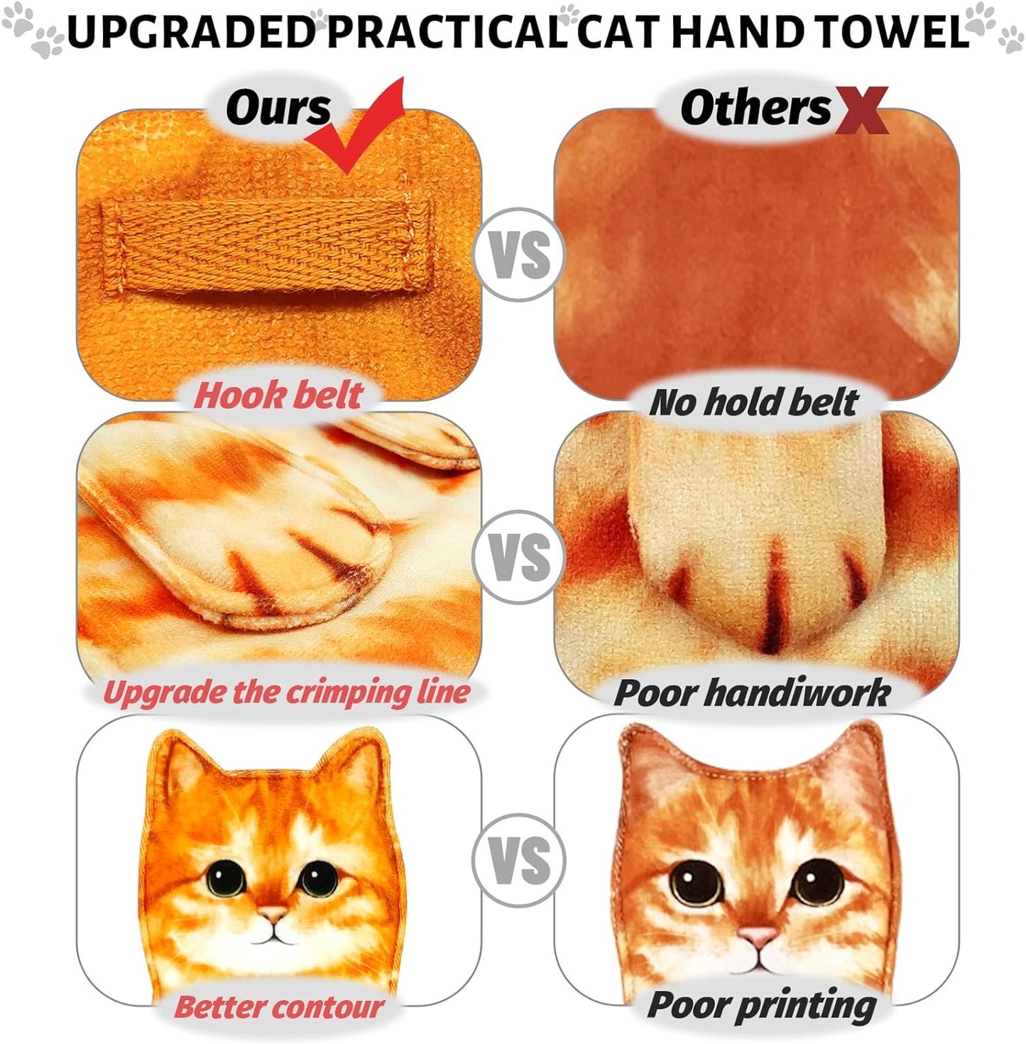 Cat Hand Towels for Bathroom,Cat Kitchen Towels Decorative Hand Towel, Hanging Cat Towel Washcloths Face Towels Absorbent Soft- Shorthair Cat Towels for Cat Lover (Shorthair Cat)