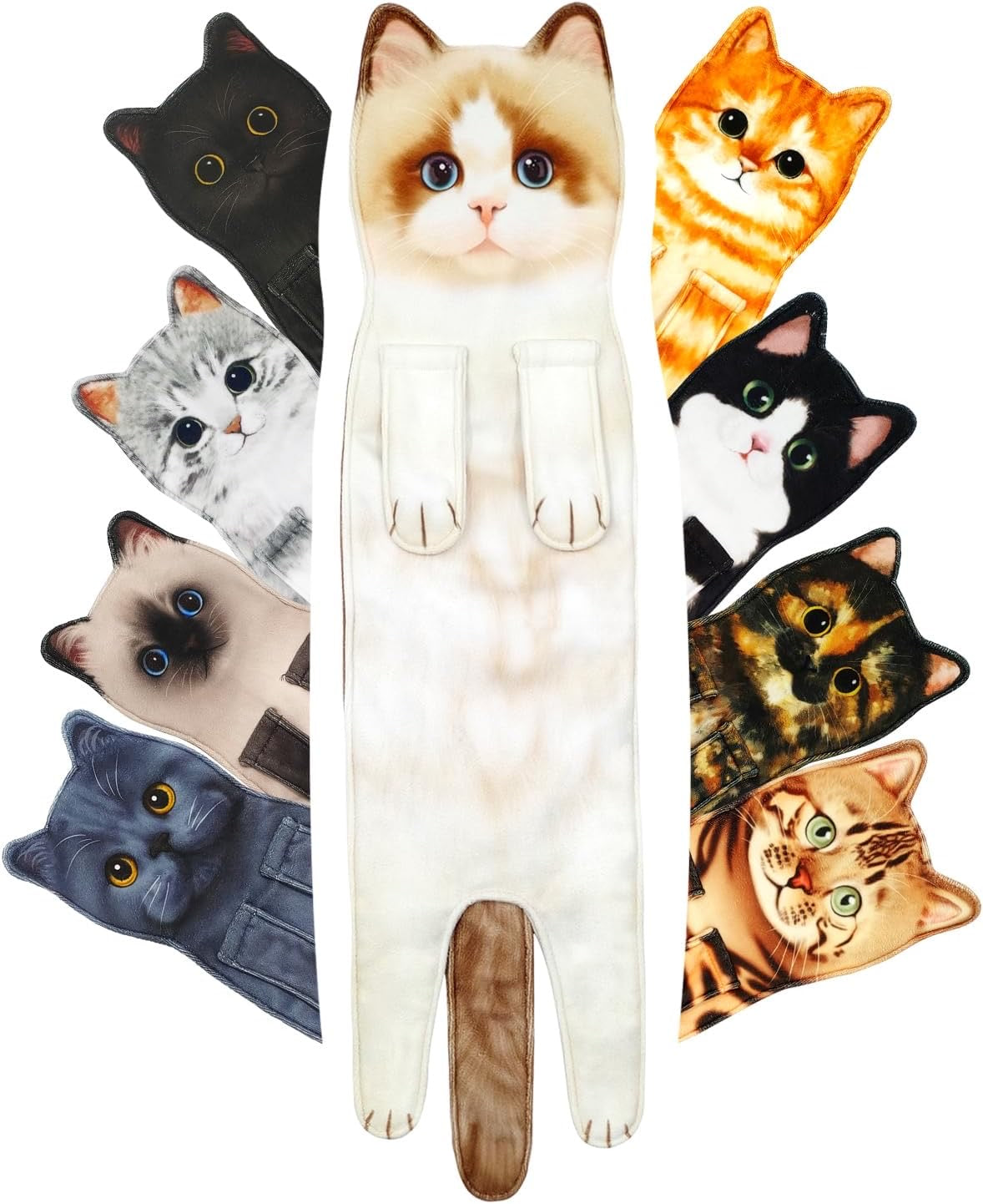 Cat Hand Towels for Bathroom,Cat Kitchen Towels Decorative Hand Towel, Hanging Cat Towel Washcloths Face Towels Absorbent Soft- Shorthair Cat Towels for Cat Lover (Shorthair Cat)