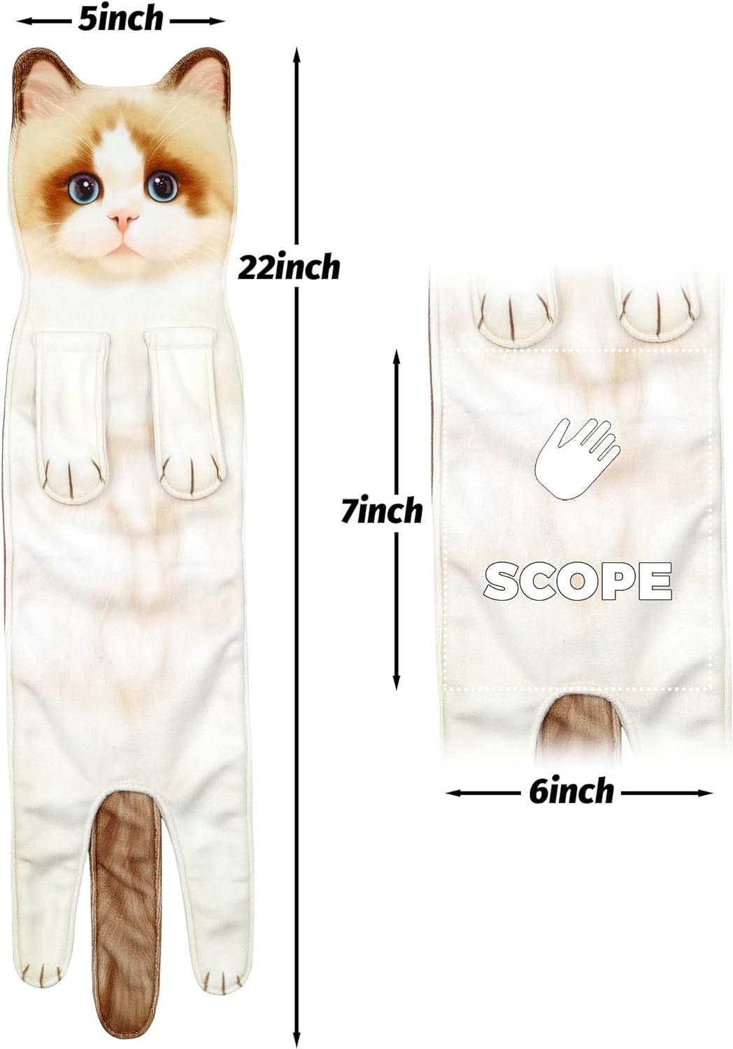 Cat Hand Towels for Bathroom,Cat Kitchen Towels Decorative Hand Towel, Hanging Cat Towel Washcloths Face Towels Absorbent Soft- Shorthair Cat Towels for Cat Lover (Shorthair Cat)