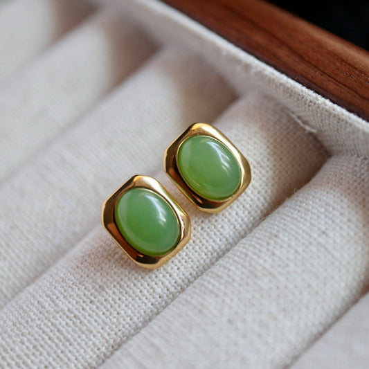 Natural Chrysoprasus Earrings